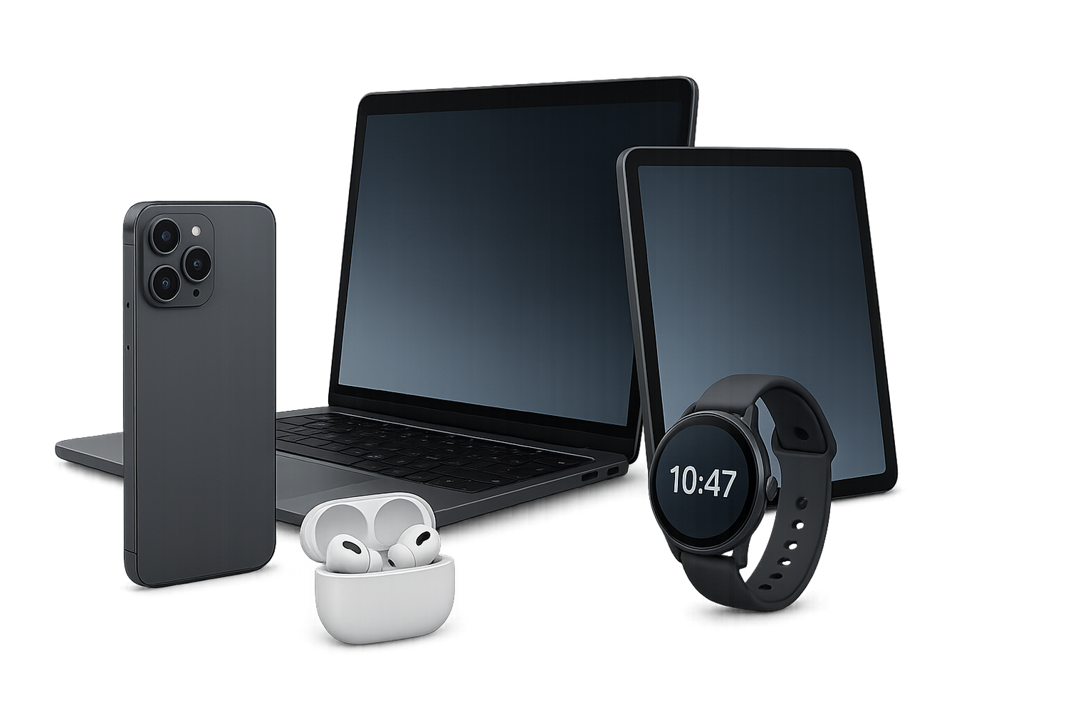 Right I want you to create up to date tech with a transparent background 